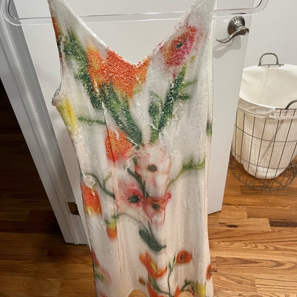 Halston sequin floral dress never worn! - Picture 4 of 5